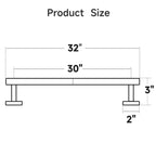 USHOWER Polished Chrome Bath Towel Bar, 30-Inch Towel Rack for Bathroom Wall-Mounted, Thicken SUS304 Stainless Steel Towel Rod (Total Length 32-Inch)