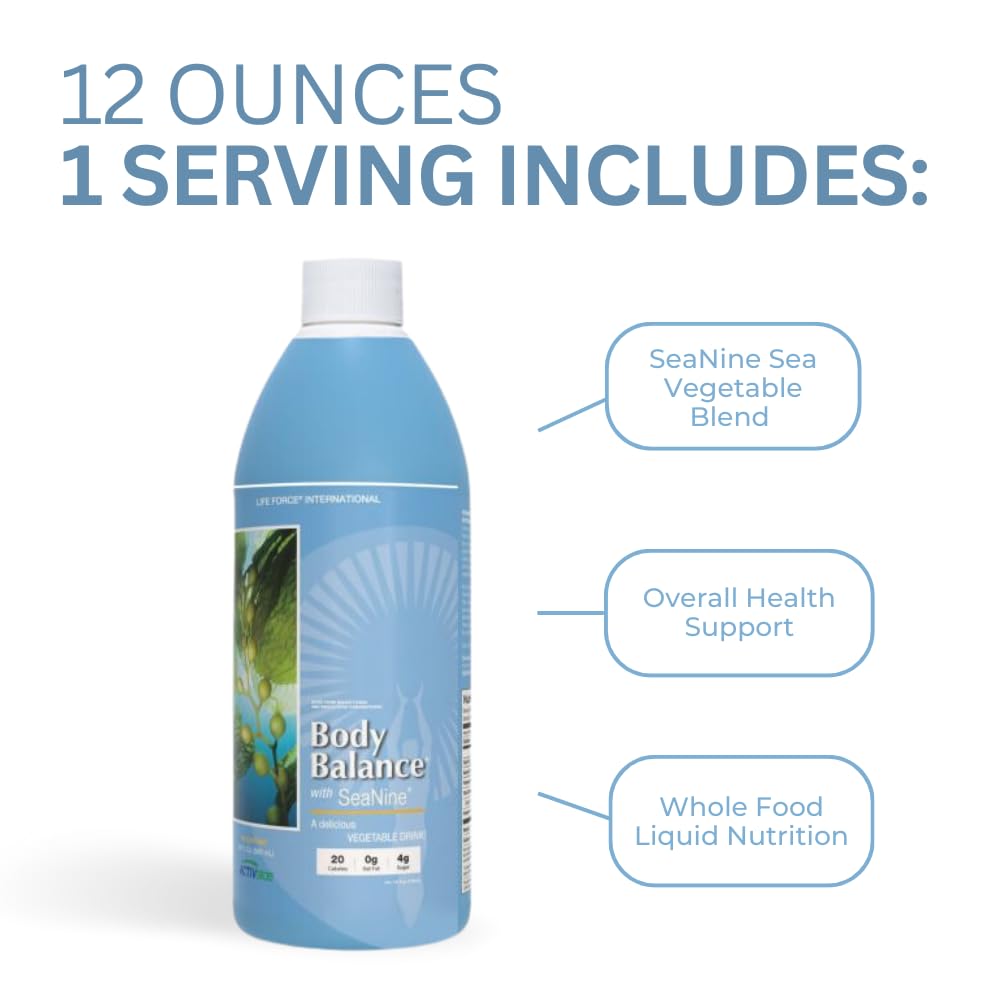 Life Force Youngevity Body Balance Land & Sea Plant Based Nutrition - Sea Vegetables, Kelp, Nori, Honey, Aloe Vera, and More - 75+ Nutrients w/Vitamins, Minerals, Amino Acids - (32 Fl Oz) (4)