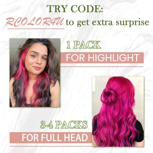 RUNATURE Seamless Tape in Hair Extensions Human Hair 22 Inch 25g 10pcs Hot Pink Hair Extensions Tape Ins Skin Weft Invisible Tape in Real Hair Extensions for Women Full Ends Natural Remy Hair