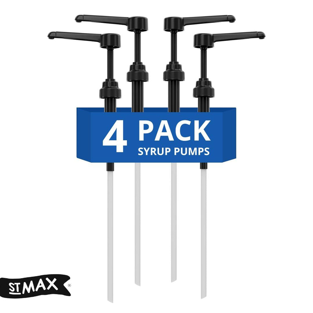 Coffee Syrup Pump Compatible with Torani 24 oz - 25 onces/Monin 1Liter Bottle/Davinci 750ml Bottles - Multipurpose Soap Oil Dispenser Pumps Set of 4 (4 Pack)