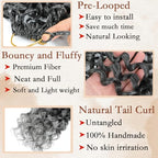 Pretwisted Gogo Curl Crochet Hair 14 Inch 8 Packs Short Curly Crochet Hair for Women Pre looped Ocean Wave Crochet Hair Water Wave Crochet Hair Deep Wave Crochet Braiding Hair(14 inch 8 packs 1B/Grey)