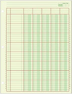 Adams Columnar Analysis Pad, 5 Column Ledger, 8.5" x 11", 100 Pages (50 Sheets), Green, 3 Hole Punch, for Accounting, Bookkeeping & Data (ACP85115)