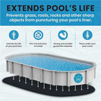 Liner Life Above Ground Pool Liner Pad 18' x 33' Oval, Protects the Bottom of Aboveground Pool and Extends Life of the Liner, Strong and Durable Puncture Resistant Polyester Geotextile Material, Black