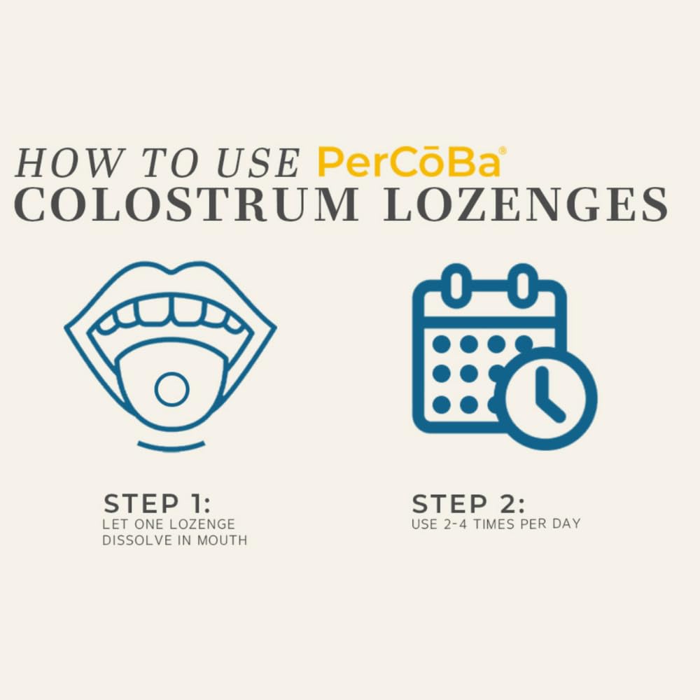 PERCOBA Bovine Colostrum Lozenges - 100 Count - First Milking Supplement - Improves Gut & Digestive Health - Immune Support & Workout Recovery - Made in the USA - Berry Flavored