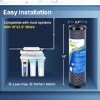 1 Micron 10" x 2.5" Whole House CTO Carbon Water Filter Cartridge Replacement for Home Countertop System, Dupont WFPFC8002, WFPFC9001, FXWTC, SCWH-5, WHEF-WHWC, WHCF-WHWC, CTO10, T01, 3PACK