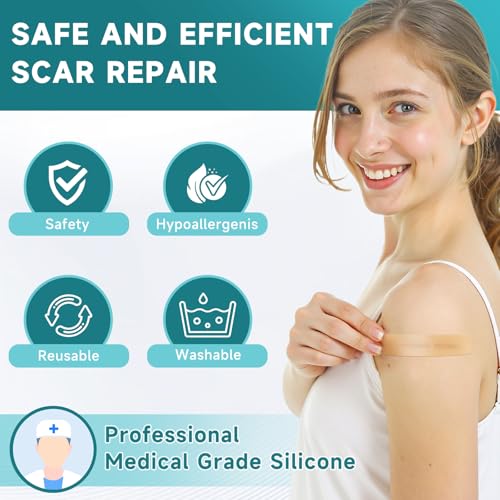 Silicone Scar Sheets, Silicone Scar Tape Strips(1.6”x 60” Roll-1.5M), Professional Away Sheets for Surgical Scars, Keloid, C-Section, Burn et