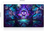 MTG Playmat, TCG Card Game mat, Stitched Edge, Non-Slip Rubber Bottom - 24 x 14 inch - Swamp