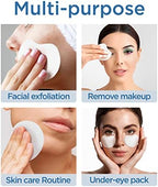 Premium Double-Sided Facial Pads - 180 Pads - Lint free - for Makeup Remover and Toner - Rayon face pads for toner and cleasing - Rayon not cotton balls - Exfoliating cotton rounds for face (180 Pads)