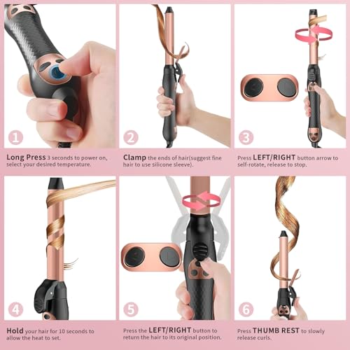 Rotating Curling Iron, Beach Waves Hair Curler Automatic Rotating, Best Curling Iron for Thin Fine Hair