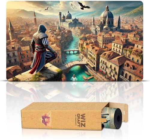 Assassin Overlooking (Stitched) - MTG Playmat - Compatible with Magic The Gathering Playmat - Play MTG, YuGiOh, TCG - Original Play Mat Art Designs & Accessories