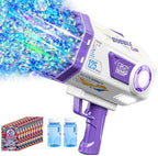BOMOCO Bubble Gun, 125 Holes Bubble Machine Bubbles for Kids Age 3-12, Bubble Blaster Gun with Bubble Solution Summer Outdoor Bubble Toys Birthday Wedding Party Favors Bubble Maker Blower,Purple