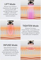 Microcurrent Facial Device, 3-in-1 Facial Massager Red Light Therapy Beauty Device for Face and Neck Skin Rejuvenation Lifting, Tightening, Infusing, Effective Wrinkle and Puffiness Reduction