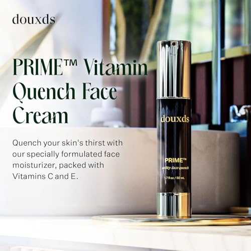 douxds PRIME™ Vitamin Quench Face Cream, Hydrating Face Cream Smooth Skin, Radiant Glow in Men's Skincare, Smooth Skin Repair, Contains Aloe Vera, Face Moisturizer