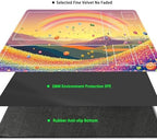 MTG Playmat with Zones Magic Card Playmat Game Mat,TCG & CCG Card Games Mat with Free Storage Bags Size 24 x 14 Inches (with Zones,Sun2)