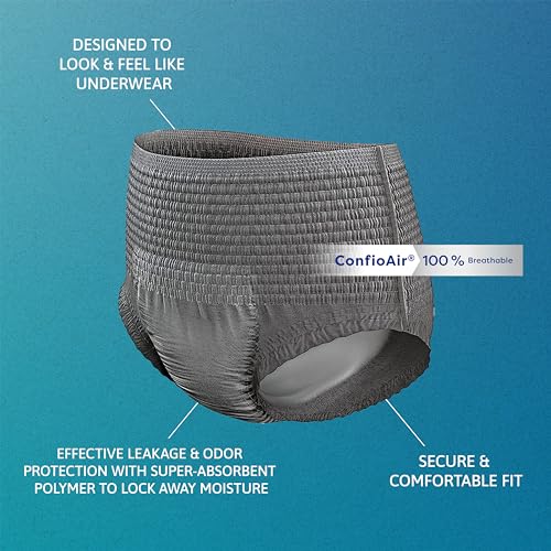 Tena ProSkin Incontinence/Bladder Control Underwear for Men, Maximum Absorbency, Extra Large, 56 ct