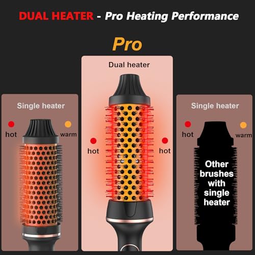 Thermal Brush for Blowout Look, 1 1/2 Inch Heated Round Brush Styler, Negative Ion Thermal Round Brush Curling Iron