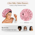 YANIBEST Silk Bonnet Satin Bonnet for Sleeping Women and Men, Adjustable Double Layer Hair Bonnet for Curly Braids Hair