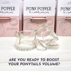 Pony Popper Hair Clip - Ultimate Solution for Full, Voluminous, and Natural Ponytails with Minimal Effort - Versatile Hair Clip for All Hair Types (Clear)