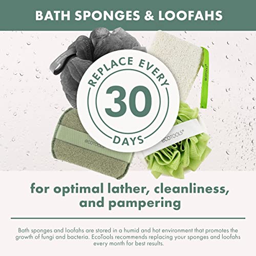 EcoTools Exfoliating Body Buffer, for Body Cleansing, Designed with Strap, Sustainable and Vegan Body Scrubber, 4 Count