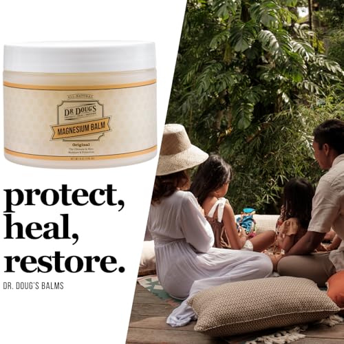 Dr. Doug's Magnesium Balm – Organic Magnesium Lotion (8 oz) for Soothing Muscle & Nerve Relief with Organic Peppermint & Lavender Scent – Apply to Legs, Arms, Chest | Non-Greasy, All-Natural Formula