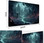 MTG Playmat Size 24x14in Free Storage Bags Non-Slip Backing, Ideal for Card Game Enthusiasts TCG Playmat (Old Castle-No Deck)