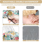 2 PCS Shower Cap Reusable Waterproof Double Layer Elastic Adjustable Hair Bath Caps Cute Aesthetic for Women Girls-Flowers