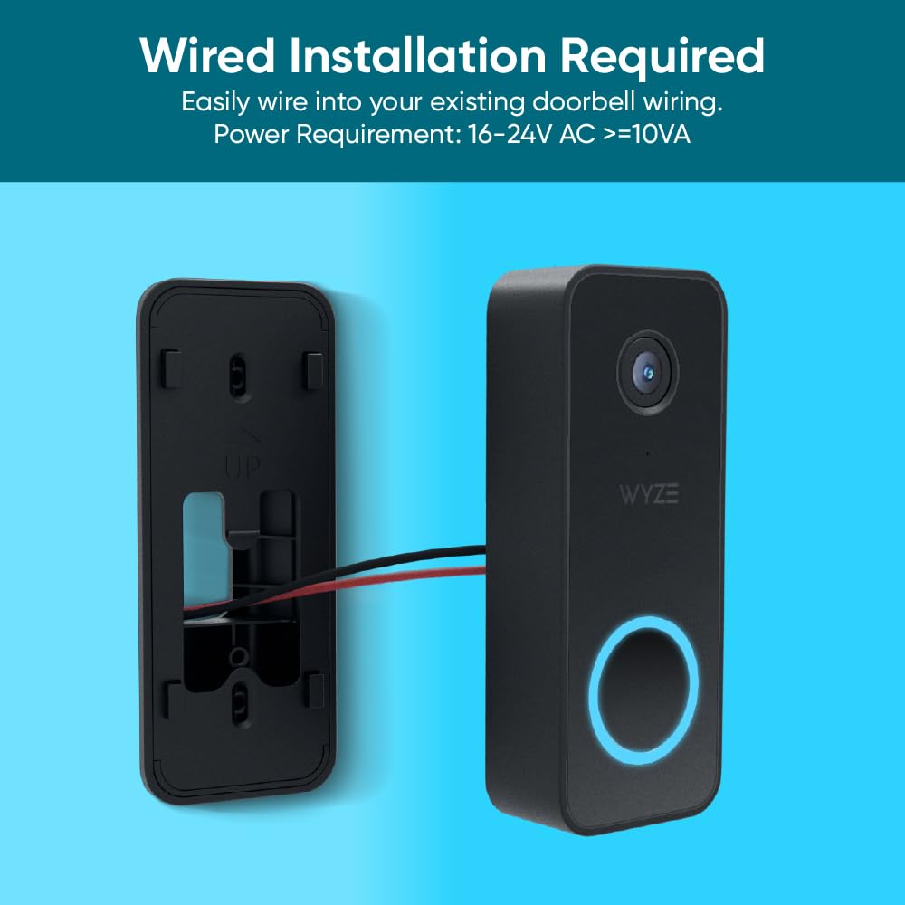 WYZE Video DOORBELL V2 Security Camera - Black