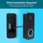 Wyze Video Doorbell v2, Wired, 2K Video, Two-Way Audio, Color Night Vision, Compatible with Alexa & Google Assistant, Black (Renewed)