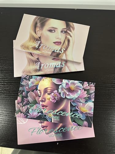 2Pcs Florescence + Aromas Eyeshadow Palette Makeup Set, Matte Shimmer Glitter Pressed Pearl All Highly Pigmented Blending Powder, Natural Velvet Texture Eye Shadow Kit
