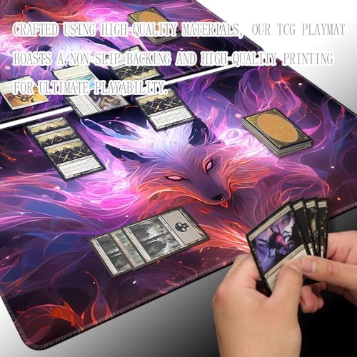 Board Game 14x24in MTG Playmat Compatible for OCG CCG RPG TCG Playmats (Nine Tailed Fox 3)