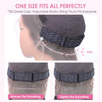 Hidden Strap 360 Glueless Lace Front Wigs Human Hair Pre Plucked Bleached Knots 180 Density Water Wave HD Lace Frontal Wig with Drawstring Curly Full LaceFront Wigs for Women(22 inch)