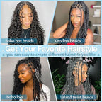 18 Inch Deep Wave Bulk Hair for Braiding 2 Bundles 200g Natural Black Curly Braiding Hair for Boho Braids Micro Twist No Weft Wet and Wavy Extensions