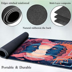 for MTG Game Playmat, for Magic TCG Rubber Play mat,Tabletop Card Playmats with Smooth Surface,Trading Card Inked Game Mat with White Zones,Battle Game,Art Sun and Moon