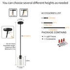 KLSS Black Pendant Lights Kitchen Island,Modern Farmhouse Glass Pendant Light,Light Fixture Kitchen Pendant Mini Hanging Light Fixture for Sink (1 Pack Black stem Rod)