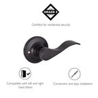 Design House Springdale One-Sided Non-Turning Dummy Door Lever, Matte Black, Decorative Interior Door Handle for Closet, Pantry, and French Doors, Reversible Surface Mount Hardware, 778878