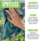 E-Cloth Microfiber Window Cleaning Cloth Kit - Glass Cleaning Cloth for Windows, Mirrors, Cars, Lenses, Eyeglasses, & More, Streak Free Clean, Machine Washable Reusable Towel - Green (2 Kits)