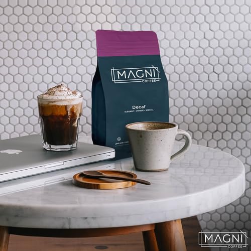 Magni Coffee - Whole Beans - Decaf - Low Acid - Single Origin USDA Organic Non-GMO Beans Third Party Tested For Mycotoxins & Pesticides - Fair Trade -12 Oz