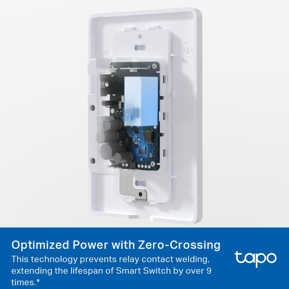 TP-Link Tapo Smart Switch, Single-Pole/3-Way/4-Way, Matter Compatible, Energy Monitoring, Neutral Wire Required, Works with Alexa, Siri, Google Home, SmartThings, UL Certified, 2.4GHZ Wi-Fi, Tapo S515