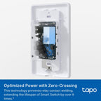 TP-Link Tapo Smart Switch, Single-Pole/3-Way/4-Way, Matter Compatible, Energy Monitoring, Neutral Wire Required, Works with Alexa, Siri, Google Home, SmartThings, UL Certified, 2.4GHZ Wi-Fi, Tapo S515