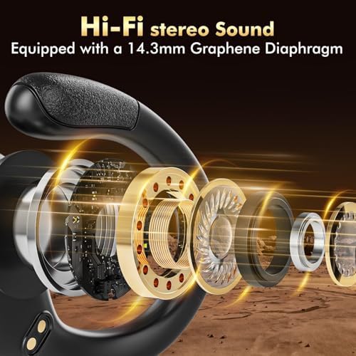 Wireless Earbuds, Sports Bluetooth Headphones, 80Hrs Playtime Ear Buds with LED Power Display, Noise Canceling Headset, IPX7 Waterproof Earphones for Workout/Running
