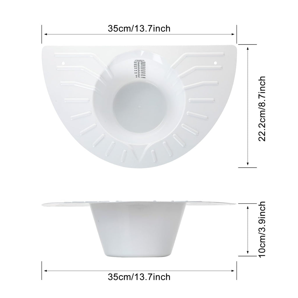 4 Pack Urine Collection Hats for Toilet, Durable Graduated Specimen Collector Pans Stool Sample Collection Kit Fits Over Toilets and Commode 30oz