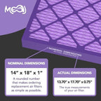 14x18x1 Air Filter (4-PACK) | MERV 8 | MOAJ Elite Dust Defense | BASED IN USA | Quality Pleated Replacement Air Filters for AC & Furnace Applications | Actual Dimensions: 13.70” x 17.70” x 0.75”