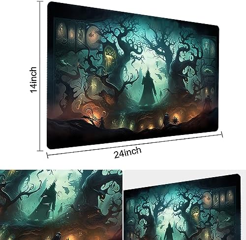 MTG Playmat Size 24x14in Free Storage Bags Non-Slip Backing Printing, Ideal for Card Game Enthusiasts TCG Playmat (No with Zone,High-Tech)