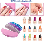 80 Pcs Nail Buffers, Buffer Block Nail Files Bulk for Acrylic Nails and Natural Nails Double Sided 100/180 Grit Portable Washable Sanding Buffing Buffers Arc Shape (80Pcs Multicolor)