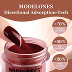 Modelones Dip Powder Nail Kit Starter, 4 Colors Nude Brown Skin Tones Dipping Powder Liquid Set with Base Top Coat Activator Nail Art Beginner DIY Salon