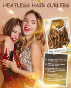 Little Overnight Heatless Hair Curler to Sleep in, Heatless Curls Satin Velvet Overnight Flexi Blowout Rods No Heat Overnight Sleeping Curling for Hair Styling Tools -3pcs Black