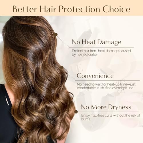 YANIBEST Heatless Hair Curler, Heatless Curls Overnight, No Heat Curling Rod,Hair Rollers to Sleep in, 4PCS Rods for Most Hair Types