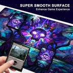 MTG Playmat, TCG Card Game mat, Stitched Edge, Non-Slip Rubber Bottom - 24 x 14 inch - Swamp