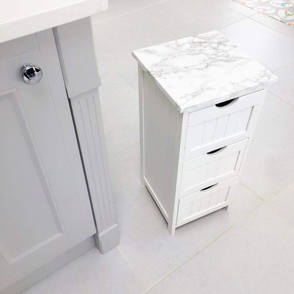 practicalWs Marble Paper Granite Gray/White Roll Kitchen Countertop Cabinet Furniture is Renovated Thick PVC Easy to Remove Without Leaving Glue Upgrade 17.71" x 196.8"
