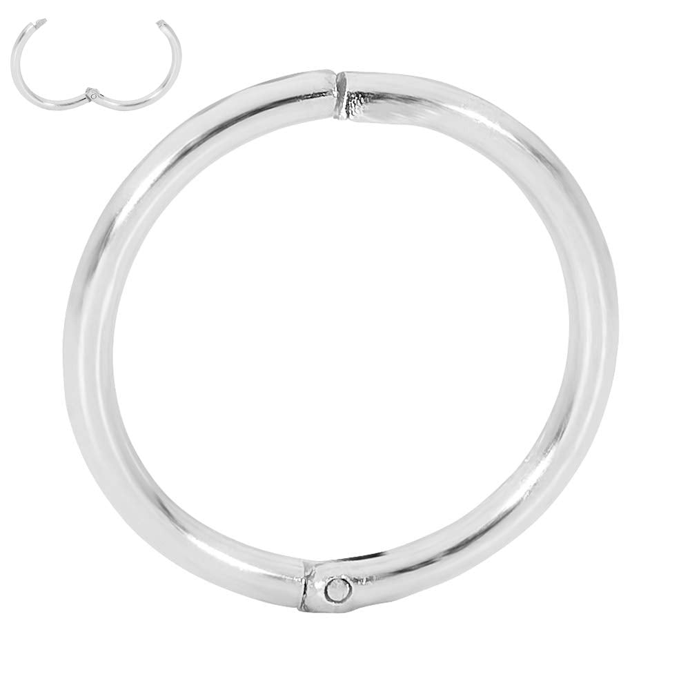 (8mm) 925 Solid Sterling Silver Australian Made Hinged Sleeper Earrings Nose Lip Septum Tragus Hoop Segment Ring Nickel Free Hypoallergenic